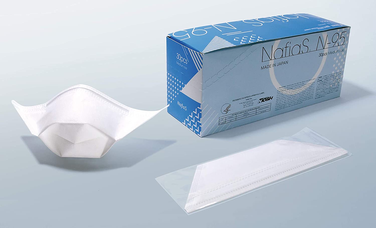 NafiaS(ナフィアス) 日本製 N95規格 ナノファイバーマスク 医療用 30枚入 個別包装 1箱