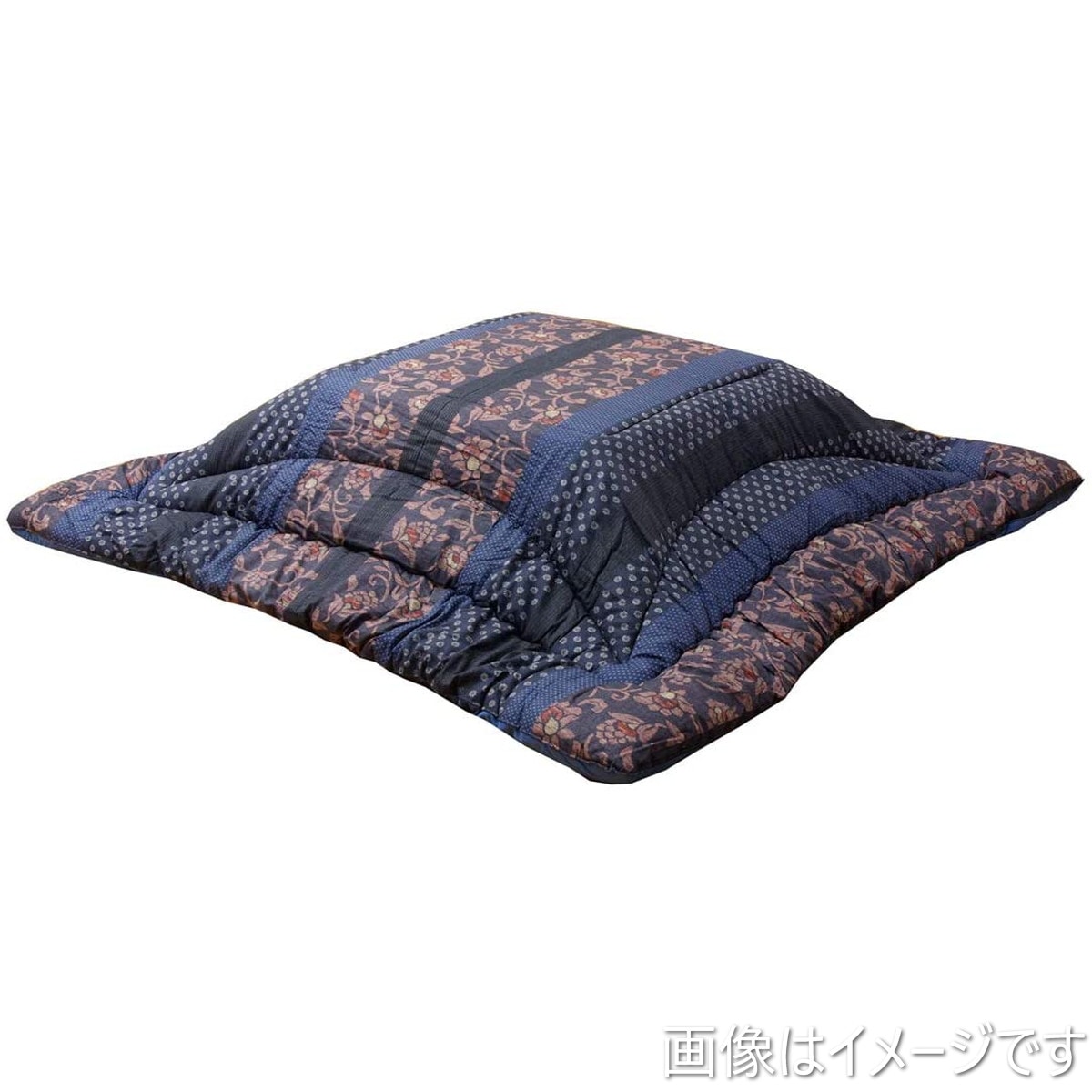 【i】こたつ布団 長方形 万葉 約205×285cm ブルー 日本製 大判 厚掛け 和 モダン #5934559【北海道・沖縄・離島不可】