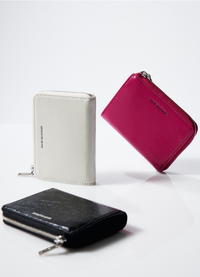 ZIPPER WALLET カードケース カード入れ スリム コンパクト ジル 財布 小銭入れ コインケース 韓国 チェーン キーホルダー キーリング チャーム 本革 レザー レディース 人気かわいい