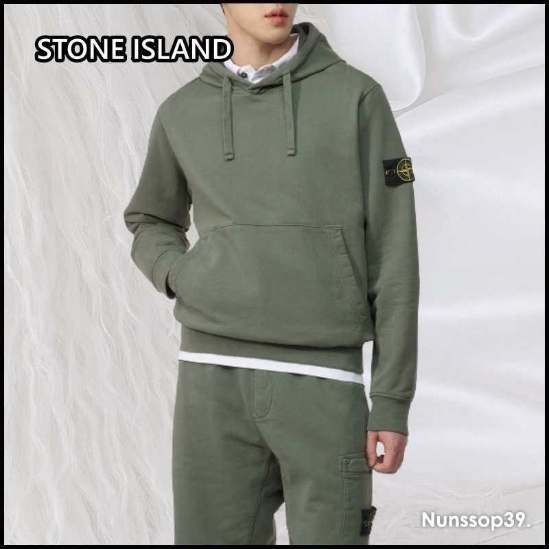 STONE ISLAND コットン フリース ワッペン フード