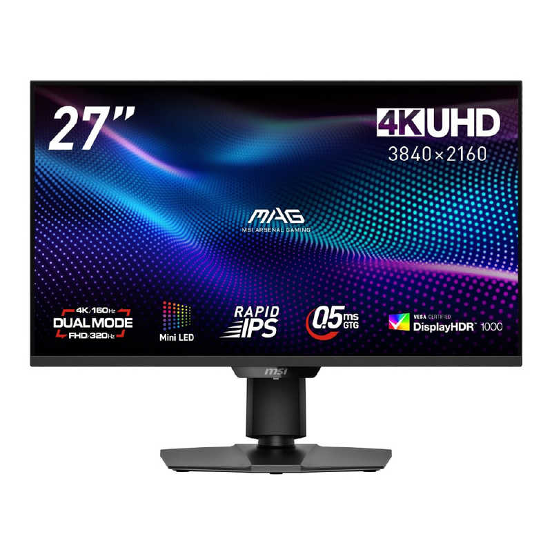 MSI　USB-C接続 ゲーミングモニター MAG 274UPDF E16M ［27型 / 4K UHD(3840 × 2160) / ワイド ］
