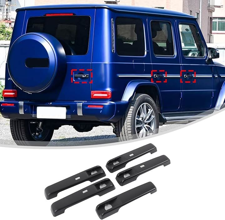 メルセデス ベンツ Gクラス 2025年～現行に専用 車 ドアハンドル保護パネル 車外ドアハンドルカバー 保護カバー ドアハンドルステッカー ガーニッシュ 外装パネル (マットブラック)