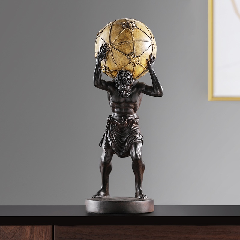 ヨーロッパ ギリシャ神話 置物 オブジェ アトラス 地球 アース 天を支える 玄関 リビング インテリア 雑貨 グッズ フィギュア 彫像