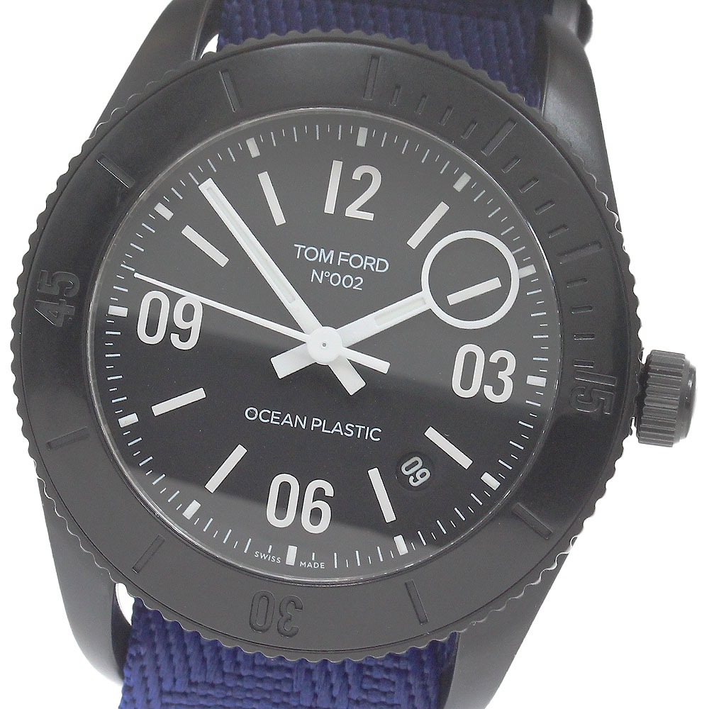 トムフォード TOM FORD TFT002027 N.002 オーシャンプラスチック スポーツ デイト 自動巻き メンズ 良品 箱・保証書付き_948354【中古】