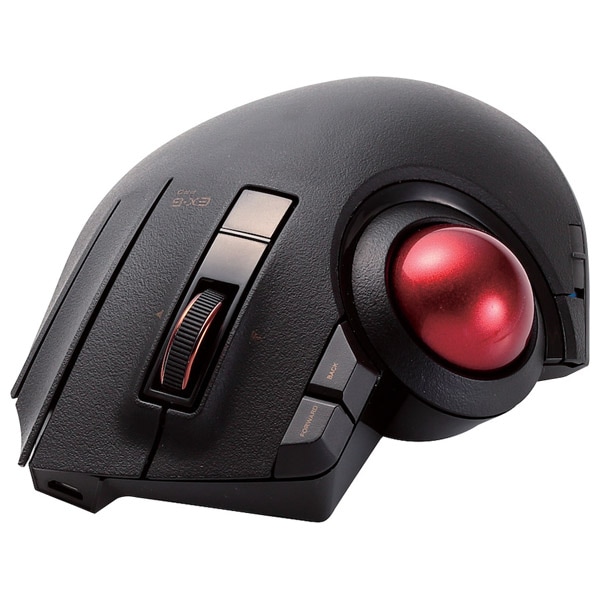 エレコム 有線/ワイヤレス（2.4GHz）/Bluetooth対応 親指トラックボールマウス 8ボタン（ブラック） MXPT1MRBK
