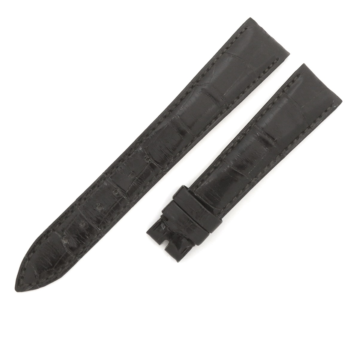 メンズ 純正 クロコ レザー 本革 ベルト バンド 替え 予備 スペア ストラップ 18mm ブラック 黒