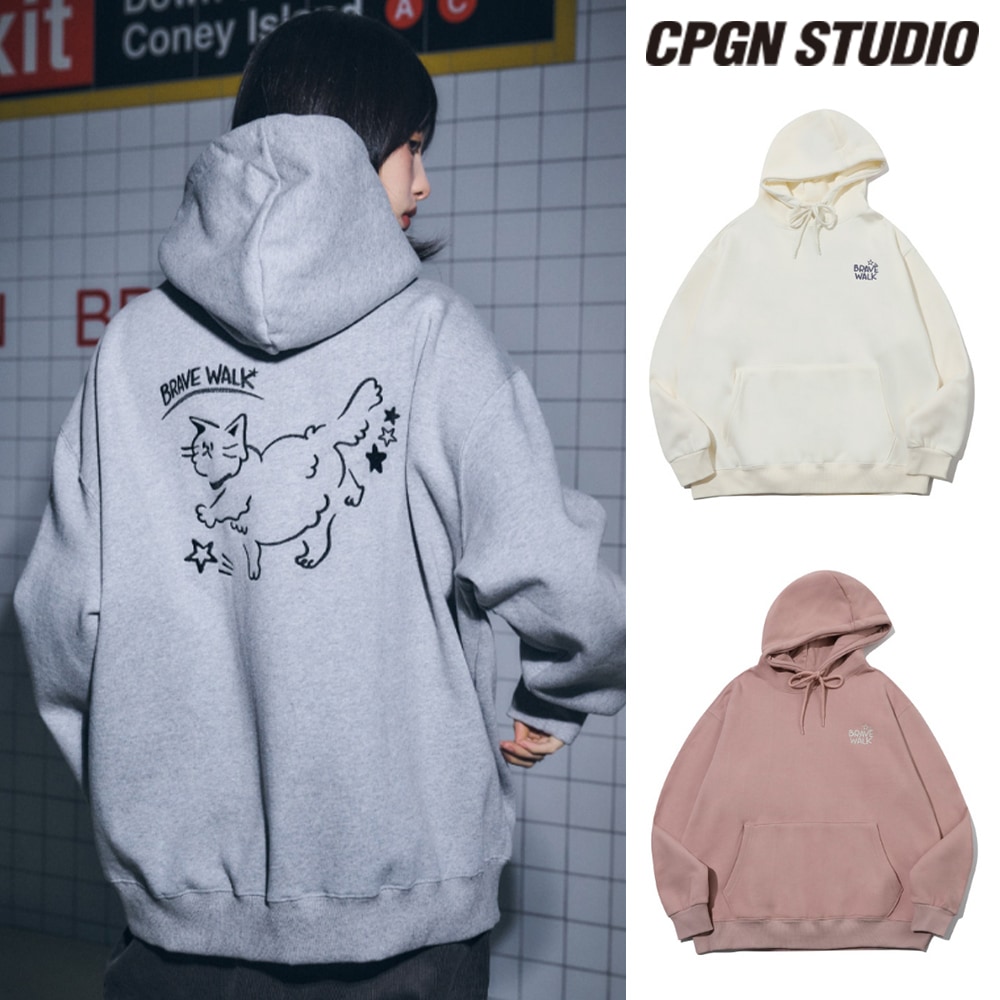 【CPGN STUDIO】 BRAVE CAT Embroidered Hoodie