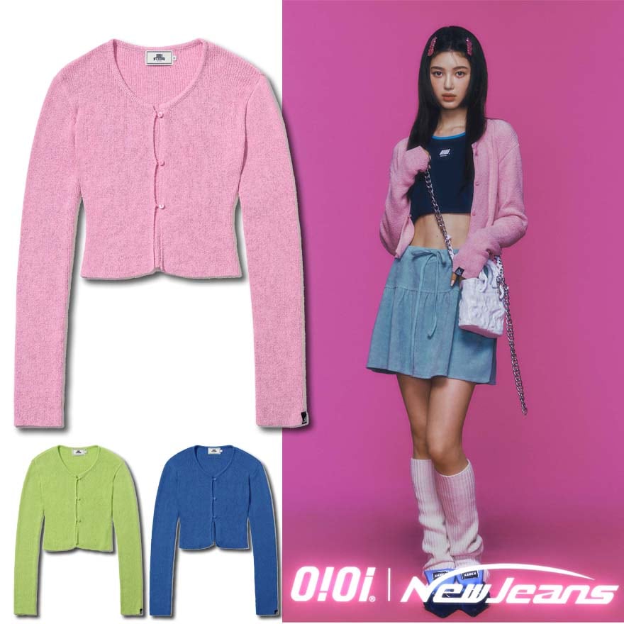 [NewJeans着用] BUTTON HOLE KNIT CARDIGAN 3color ボタン ホール ニット カーディガン3色