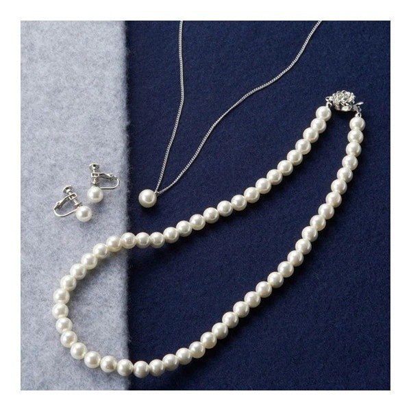 VENDOME BOUTIQUE パールネックレス ピアスセット SILVER VFJD1809A_UW 