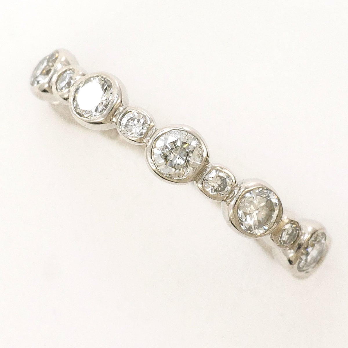 PT900 プラチナ リング・指輪 8号 ダイヤモンド（ct刻印なし） 総重量約2.7g 中古