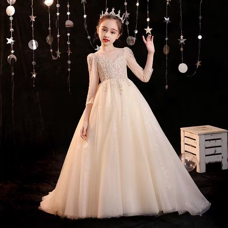 子供ファッションタキシード花童姫スカートポンポン娘司会者洋風ピアノ公演服春ワンピース