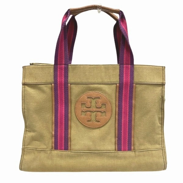 トリーバーチ ロゴ キャンバス バッグ トートバッグ ハンドバッグ レディース