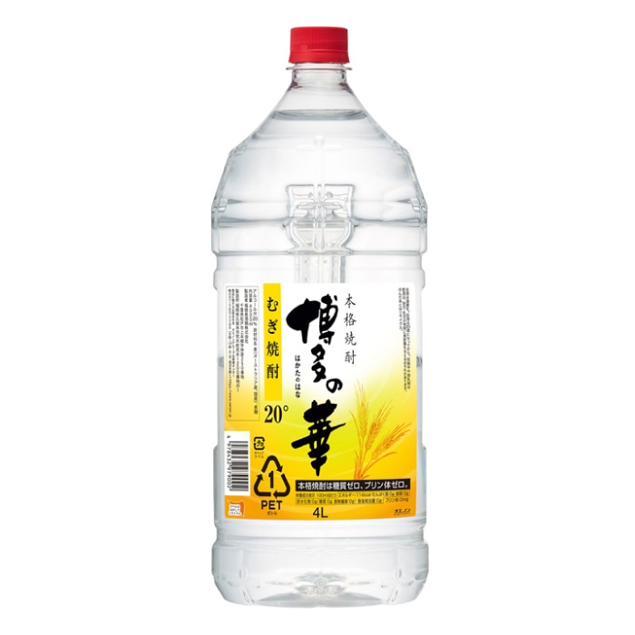 博多の華 むぎ 20度 4Lペット 4本 麦焼酎 福徳長酒類 20％ 大容量 4000ml 業務用 【キャンセル不可】 8,417円
