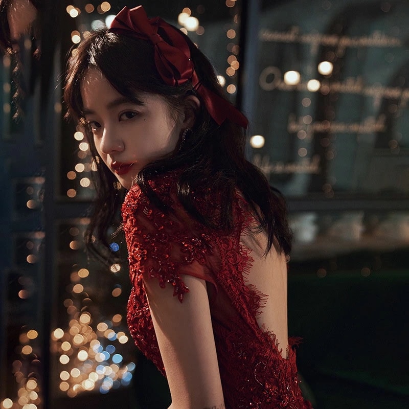 2点購入で200円割引プロモーション最終日 ウェディングドレス ウエディングドレス パーティードレス お呼ばれ 赤 カラードレス レッド マキシ 成人式 お嬢様 ワンピース ワンピ ウエディング 二次