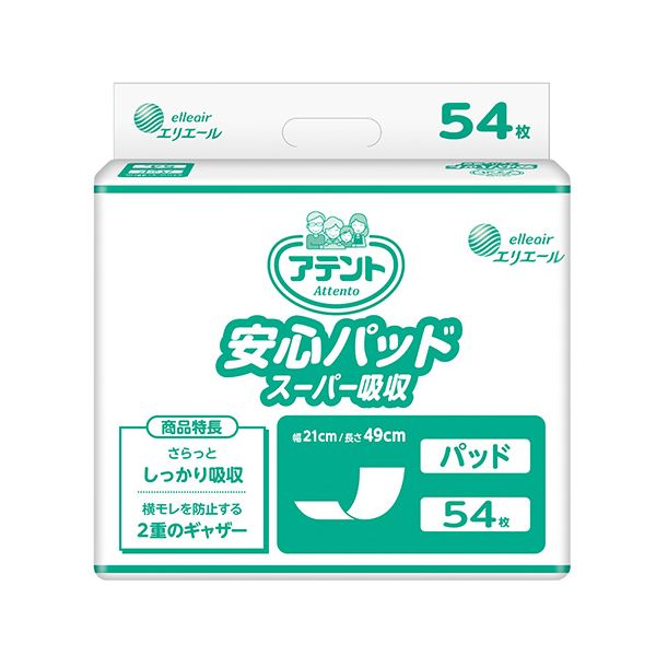 （まとめ） 大王製紙 アテント安心パッドスーパー吸収 54枚 1P [x3セット]