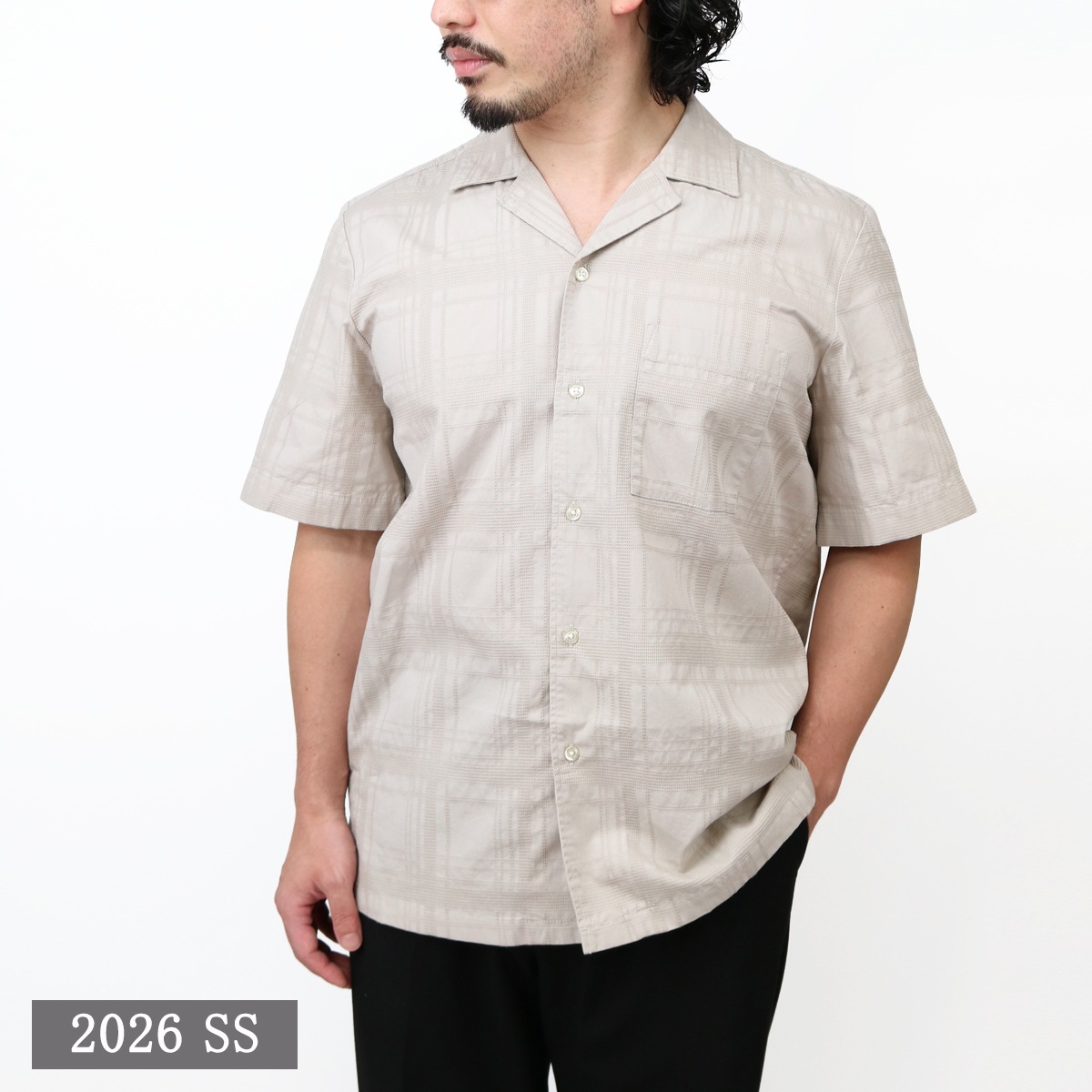 BOSS Orange メンズ シャツ 50559322 CAMISA RAYER-M 半袖 アクティブ ベーシュ チェック 襟 父の日ギフト プレゼント