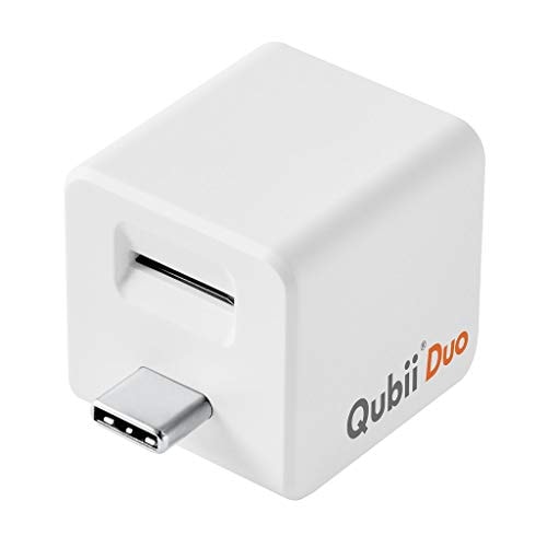 Maktar Qubii Duo USB Type C ホワイト (microSD別売) 充電しながら自動バックアップ SDロック機能搭載 iphone バックアップ usbメモリ ipad 容量不足