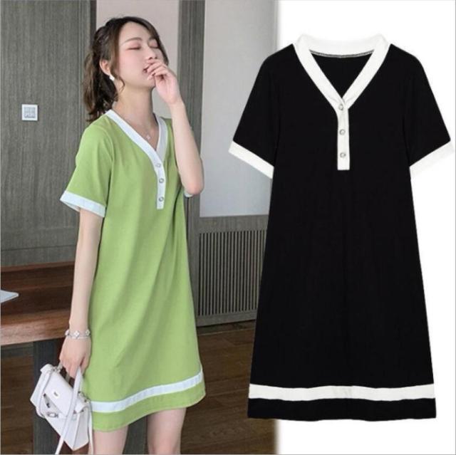 【秦】【2点購入で150OFF】【新品開催 】春夏新作ワンピース レディース トップス Tシャツドレス おしゃれ　体型カバードレス