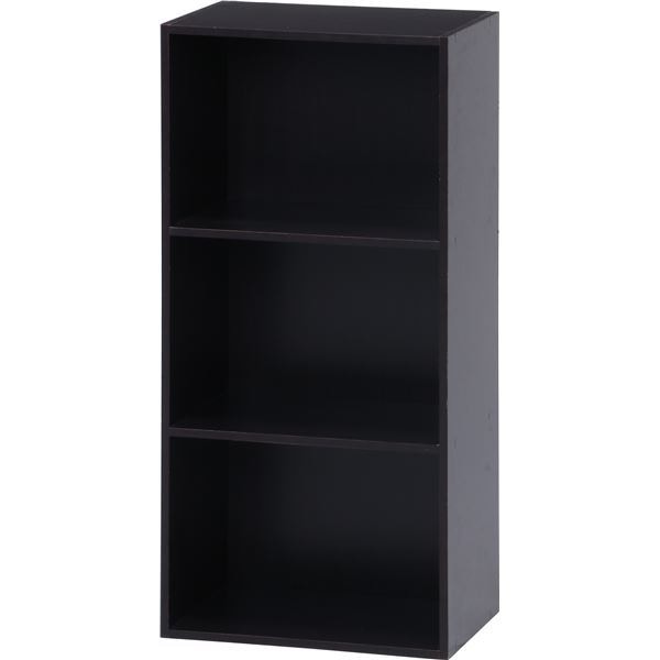 カラーボックス 収納棚 3段 約幅42cmx奥行29cmブラウン リビング ダイニング キッチン ベッドルーム 組立品