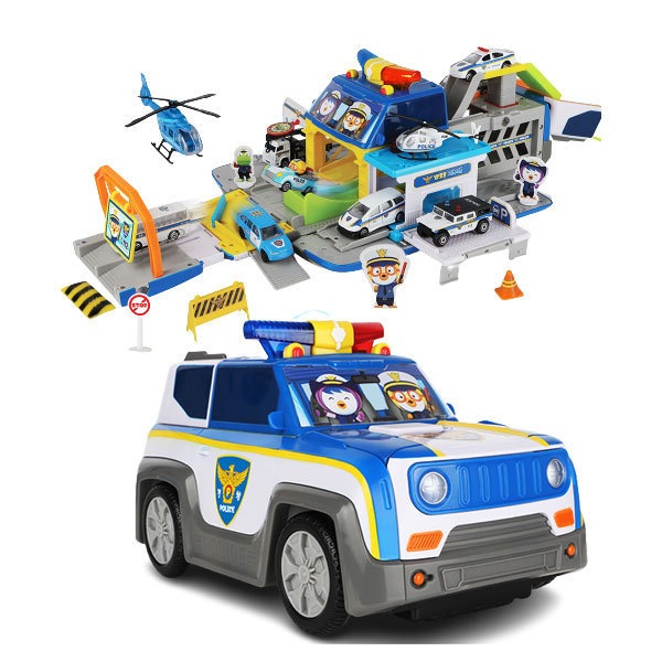 警察本部に変身するポロロ変身パトカー