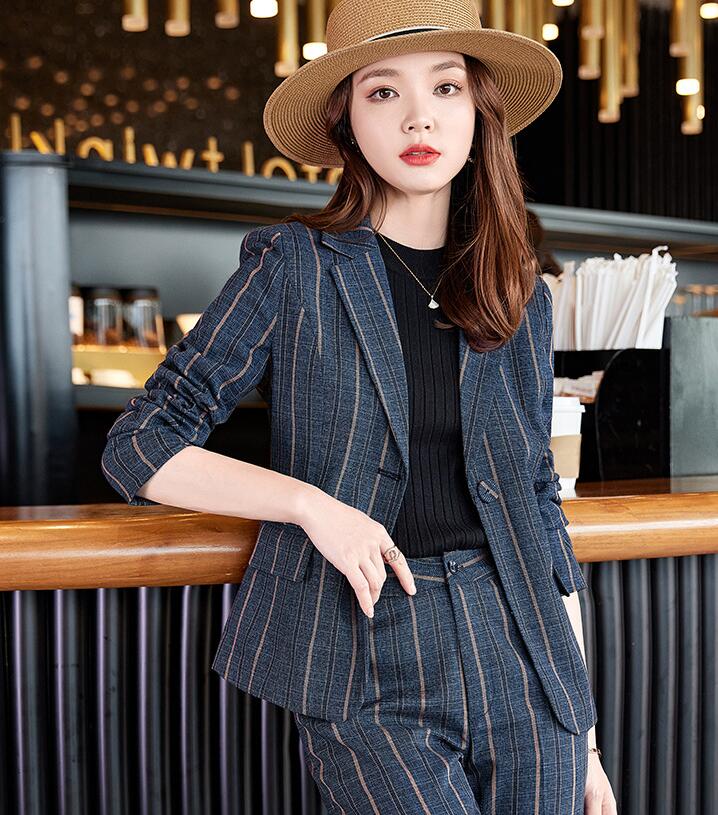 スーツ レディース ママスーツ ストラップ柄　ストレッチ 卒業式 卒園式 セットアップ 洗える パンツスーツ ビジネス 春夏秋冬 フォーマル 大きいサイズ 通勤 OL 入学式 入園式 セレモニー