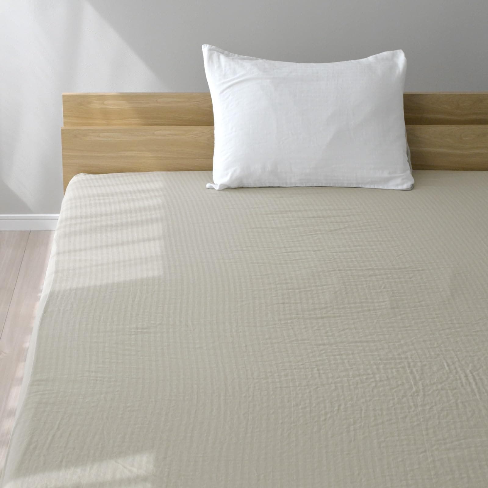 和晒し ダブルガーゼ ボックスシーツ ダブル ガーゼ 日本製 綿100％ 和晒し アトピー協会推薦 ベッドシーツ おしゃれ 北欧 和晒ダブルガーゼ ティサージュ (グレージュラテ)