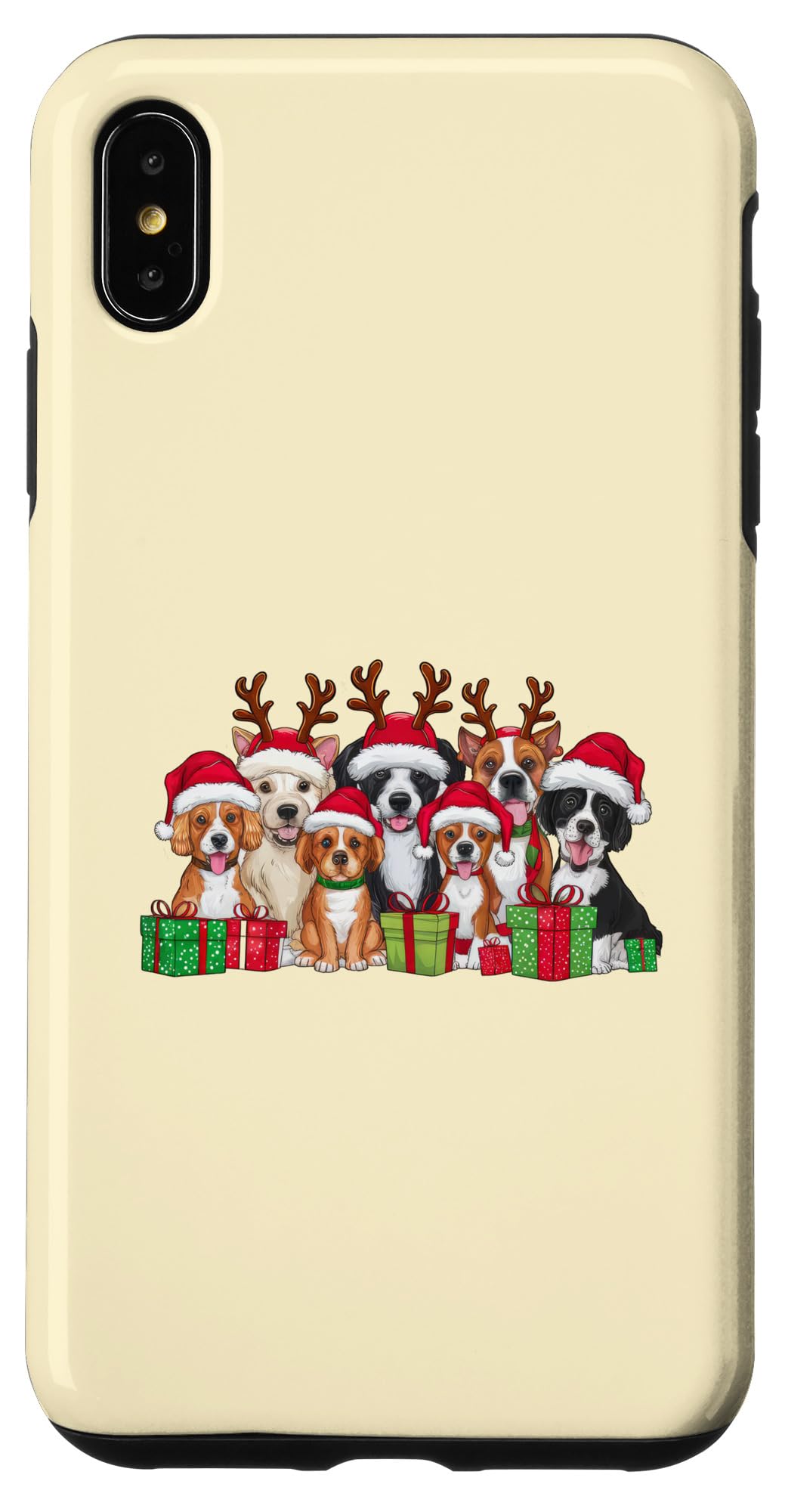 クリスマス 犬 サンタ帽子 かわいい トナカイ クリスマス 子犬 スマホケース iPhone XS Max 用