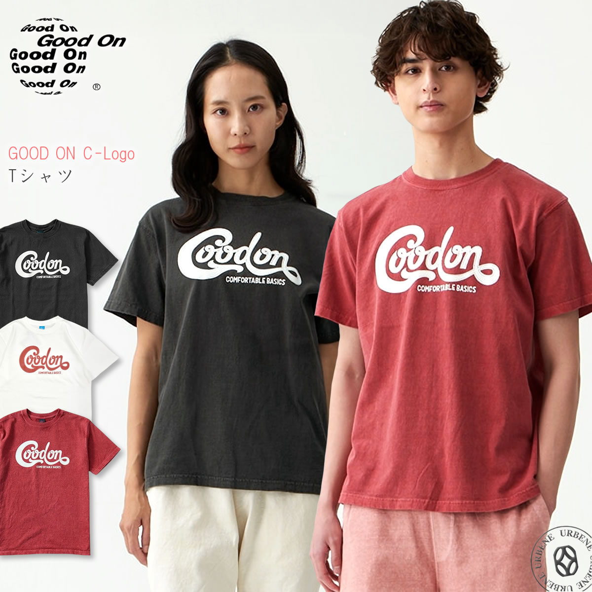 【 数量限定商品 】半袖Tシャツ C-ロゴ ショートスリーブTシャツ 古着のような雰囲気 クルーネック 5.5オンス USAコットン