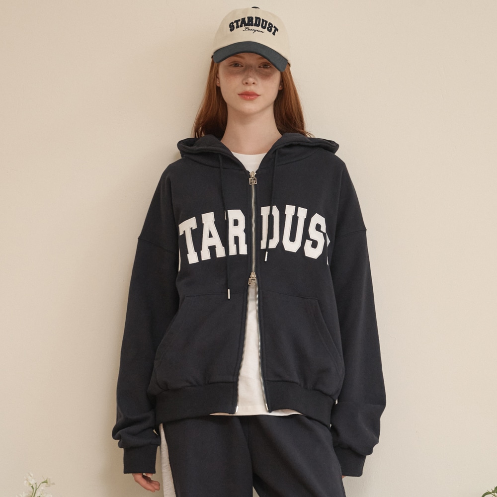 Stardust zip-up hood Navy