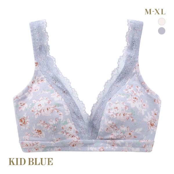 キッドブルー エディスフラワー ブラジャー ノンワイヤー ソフトブラジャー 三角ブラ ブラレット K