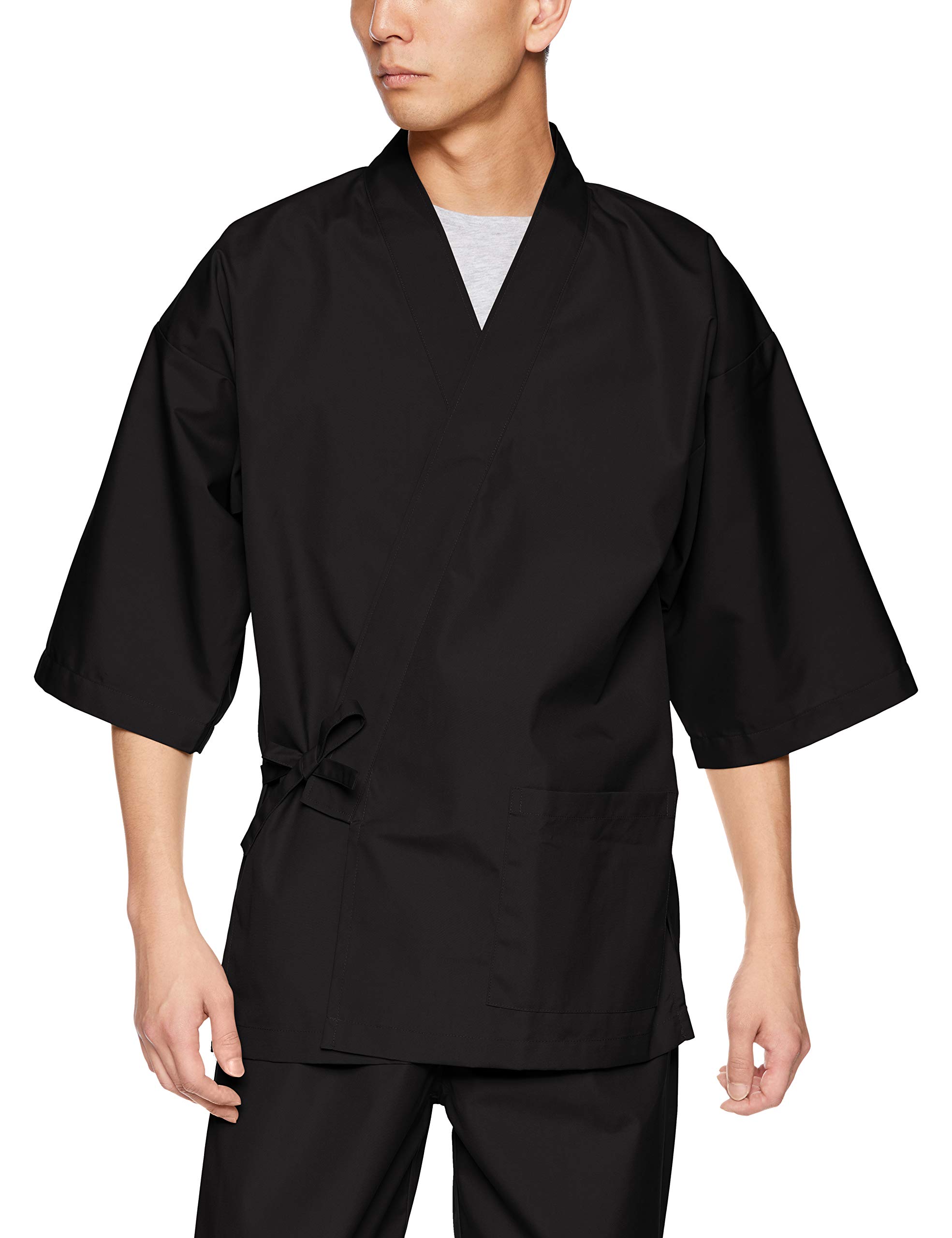 [アルベ] 和風 サービス 物販 スパ メンズ レディース 男女兼用 全5色 ジンベイ G71101 C-10 黒 LL