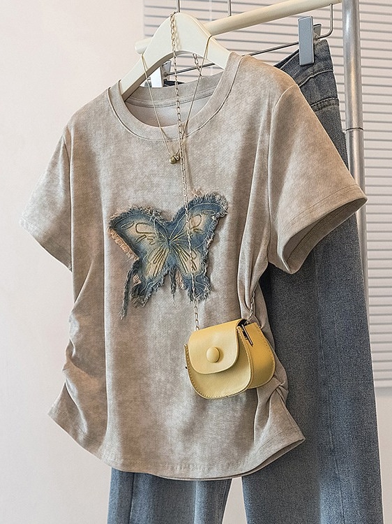 【1点ご購入 で10点プレゼントいたします】女装染め蝶の正肩半袖Tシャツ女夏のシャツ太ったMM痩せたカジュアルな上着 190,499円