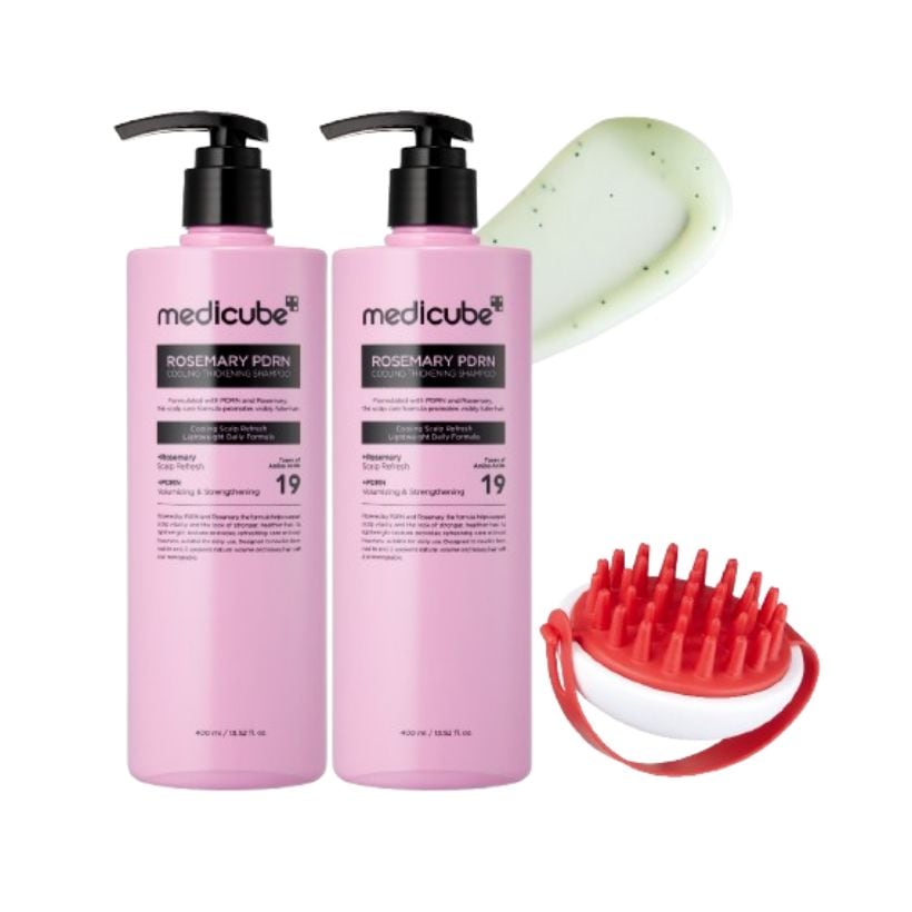 [25FW/New](1+1)ローズマリー PDRN クーリング 脱毛 シャンプー 400ml(+ヘイブラシ贈呈) #頭皮からディープクレンジング #EGF #頭皮鎮静 #低刺激スケーリング