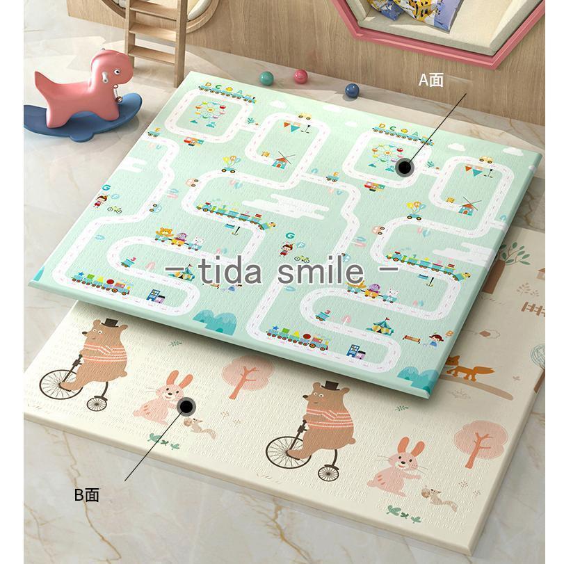 新品キャンペーン大判 極厚 防水 ベビーマット 図形認知 プレイマット 200x180cm 両面式 赤ちゃん キッズ 子供 可愛い 遊びマット
