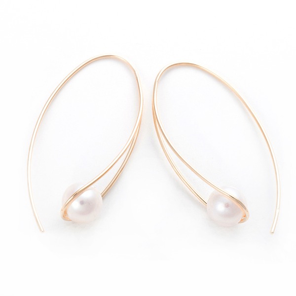 あこや真珠 パール ピアス K10 イエローゴールド ジプシー フック ピアス 7mm 7ミリ珠 アコヤ 本真珠 真珠