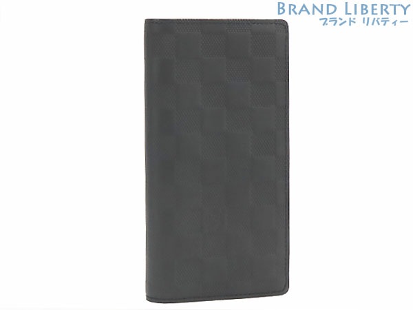 新品同様ルイヴィトンダミエアンフィニポルトフォイユブラザ二つ折り長財布オニキスブラックN63010