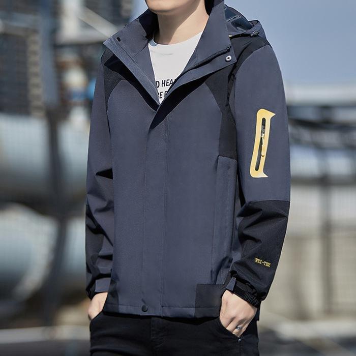 マウンテンパーカー ジャケット ウィンドブレーカー メンズ 配色 撥水 防風 ソフトシェル 薄手 ジップパーカー スタンドカラー