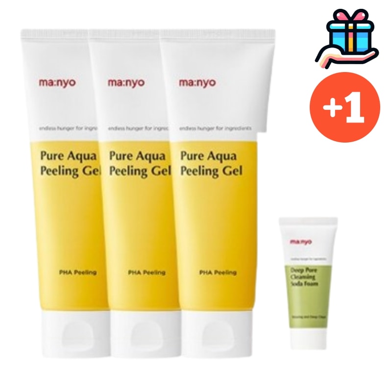 [韓国人気2+1]魔女工場 ピュア アクア ピーリングジェル 120ml x3個 (+ソーダフォーム 20ml) スキンケア 大容量 正規品 角質 低刺激 毛穴 老廃物 吸着 韓国コスメ 栄養供給 水