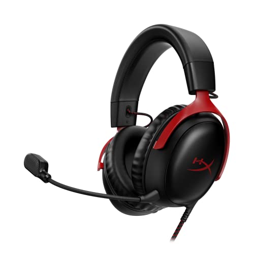 HyperX Cloud III  ゲーミングヘッドセット DTS Headphone:X空間オーディオ 53mmドライバー搭載 Cloud IIの 快適性 ブラック-レッド PCPS5PS4Xbox