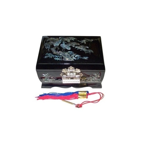 ギフトセット/ 福袋 /螺鈿(らでん)飾り/韓国の工芸品/らでん飾り塗り物/記念品 /祝い返しやお返し品にも！螺鈿宝石箱 メロディー宝石箱