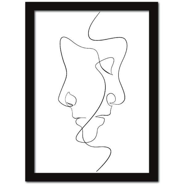 ファブリックパネル アートフレーム おしゃれ ラインアート 壁掛け ウォールデコレーション ラインアート モダンアート LineArt Face 317x440mm