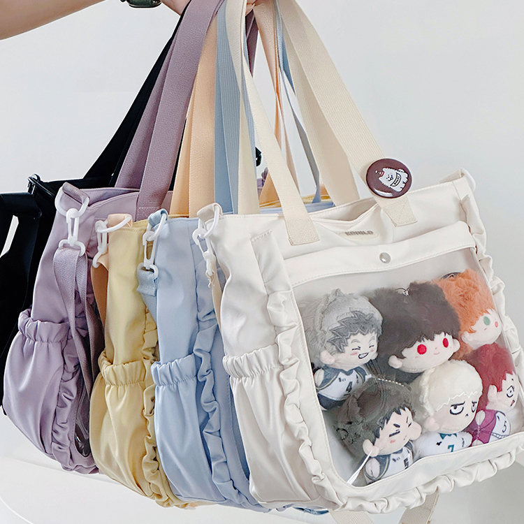 ブランド雑貨 痛バ 痛バッグ ぬいぐるみ 推し バッグ 推し活 クリア ショルダー トートバッグ 推し活バッグ クリアバッグ 透明窓 デコバッグ 大容量 軽量 かわいい 可愛 おしゃれ 通学