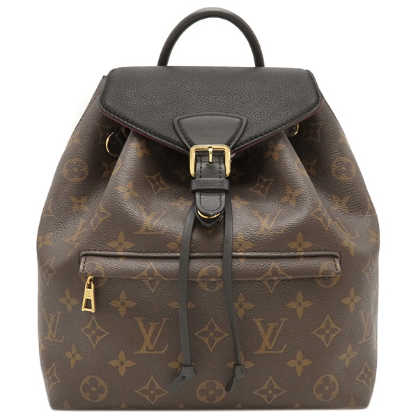 ルイヴィトン LOUIS VUITTON リュック・デイパック モンスリNM PM モノグラムキャンバス レザー モノグラム ゴールド金具 茶 黒 レザーチャーム欠品 M45515 SA4250 【箱