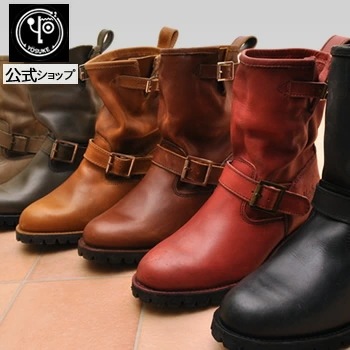 【公式】 ヨースケ エンジニアブーツ レディース 本革 ショート丈 歩きやすい 4cm ヒール