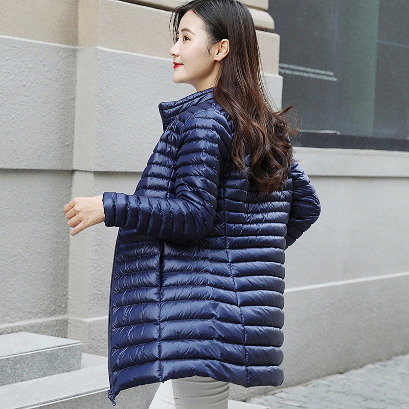 ダウンジャケット レディース ロング丈 ジャケット アウター ダウンコート ブルゾン オフィス 防寒 防風 軽量 冬 薄手 大きいサイズ 暖かい