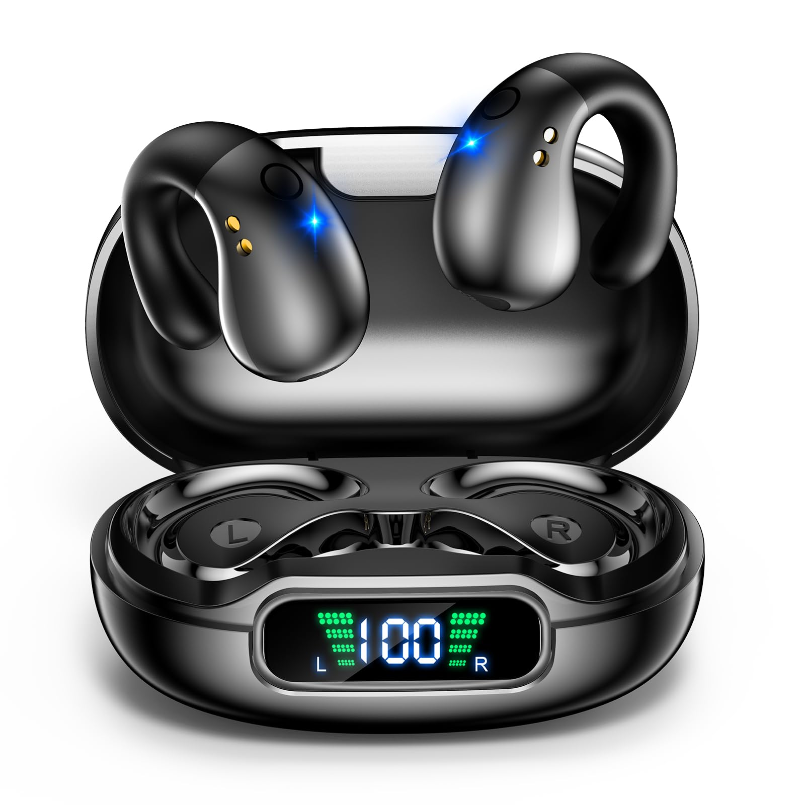 【全国送料無料】 イヤホン bluetooth【近未来感 イヤーカフイヤホン】新時流 OWS（Open Wearable Stereo） 空気伝導 耳挟み式 bluetooth 塞がない ワイヤレス
