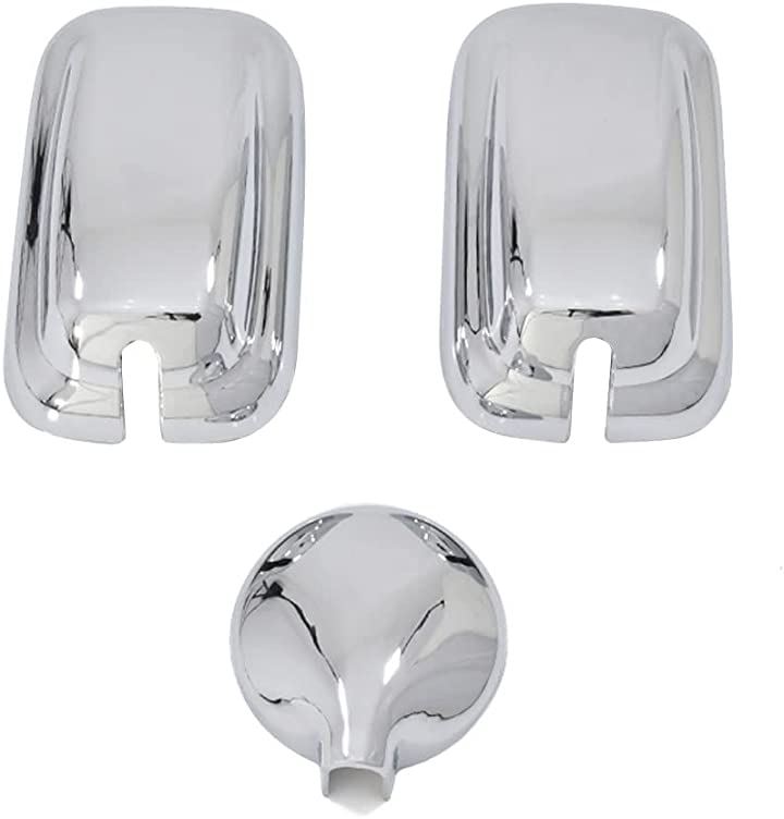 互換品 ブルーテック キャンター メッキ ミラーカバー 3点セット 144Φ 三菱 ふそう(シルバー)