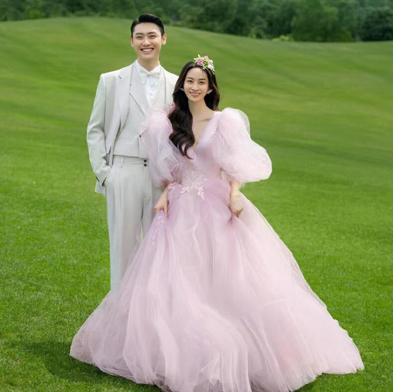 パーティードレス お姫様 成人式ドレス 前撮りドレス 後撮り 可愛い 結婚式ドレス ウェディングドレス 花嫁ドレス フォトウェディング撮影 カラードレス きれいめ 旅行 高級感 ロング ワンピース コ