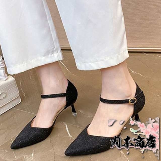 パンプス ストラップ ハイヒール 痛くない 6cm 結婚式 入学式 入園式 卒業式 卒園式 歩きやすい アンクルストラップ サイドオープン キラ