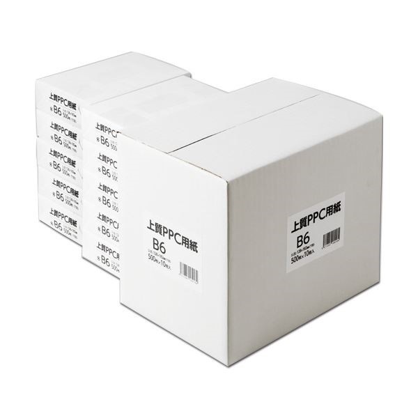 上質PPC用紙（領収証用紙） B6T目 1箱（5000枚:500枚x10冊）